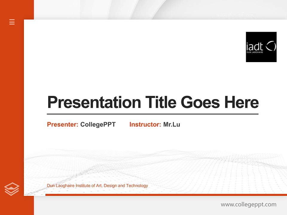 Dun Laoghaire Institute of Art, Design and Technology Thesis Proposal/Graduation Defense PPT Template4:3 ratio PPT effect preview image5