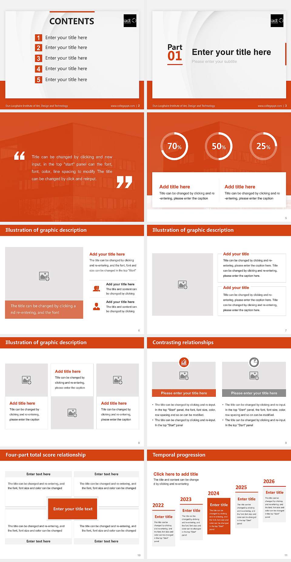 Dun Laoghaire Institute of Art, Design and Technology Thesis Proposal/Graduation Defense PPT Template4:3 ratio PPT effect preview image2
