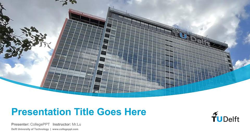 Delft University of Technology Course/Courseware Creation PPT Template16:9 ratio PPT effect preview image
