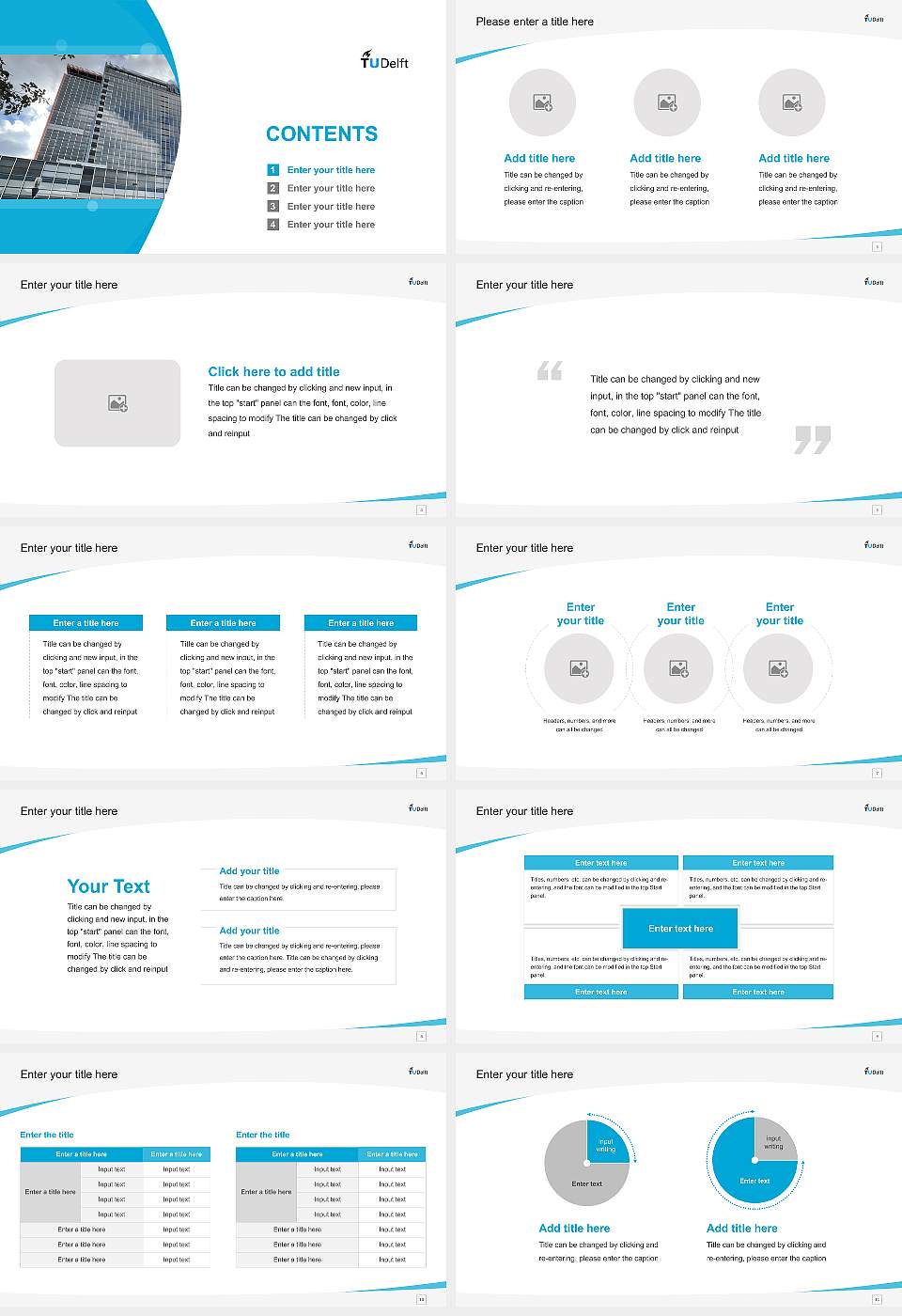 Delft University of Technology Course/Courseware Creation PPT Template16:9 ratio PPT effect preview image2