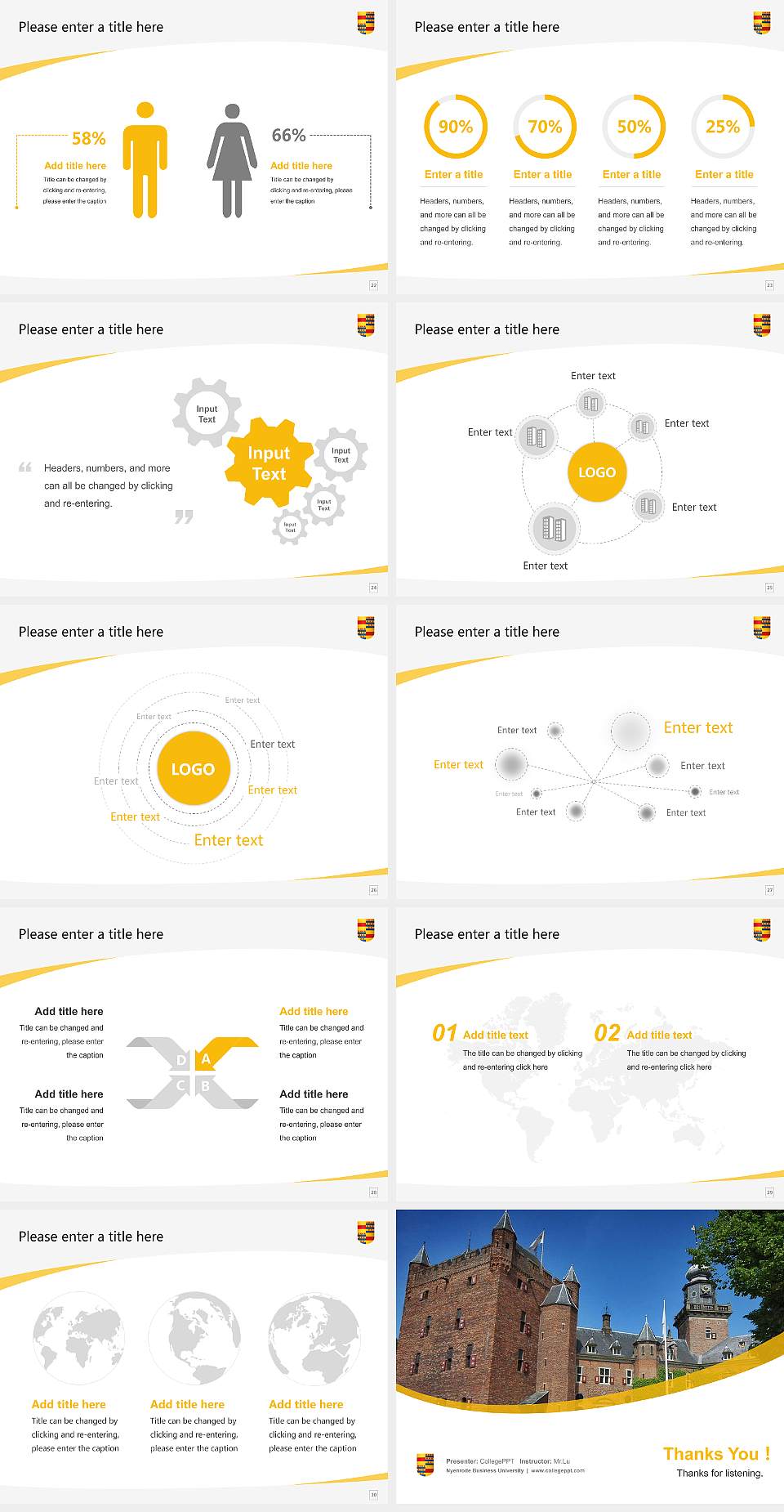 Nyenrode Business University Course/Courseware Creation PPT Template4:3 ratio PPT effect preview image4