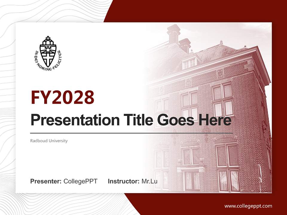 Radboud University Academic Presentation/Research Findings Report PPT Template4:3 ratio PPT effect preview image5
