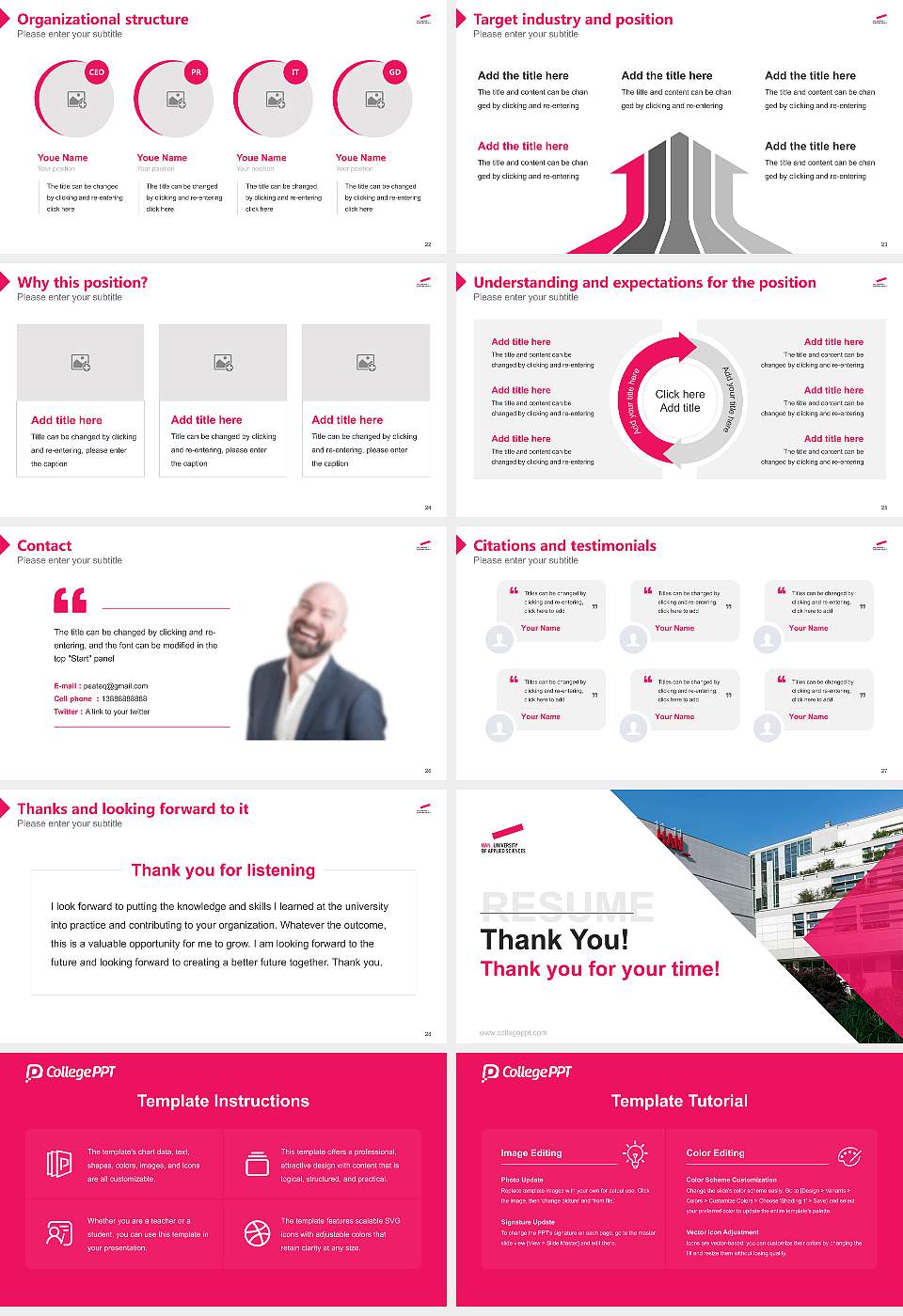 HAN University of Applied Sciences Resume PPT Template16:9 ratio PPT effect preview image4