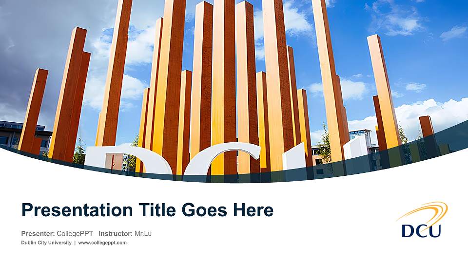 Dublin City University Course/Courseware Creation PPT Template16:9 ratio PPT effect preview image