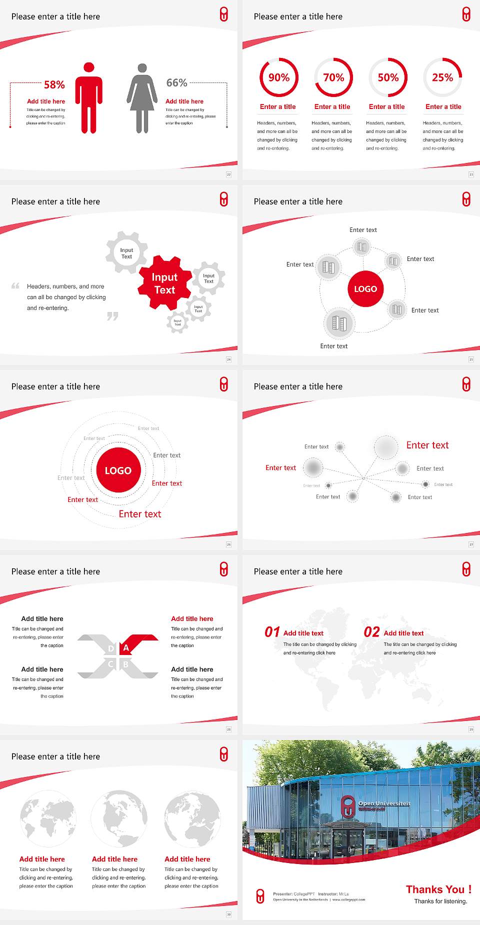 Open University in the Netherlands Course/Courseware Creation PPT Template4:3 ratio PPT effect preview image4