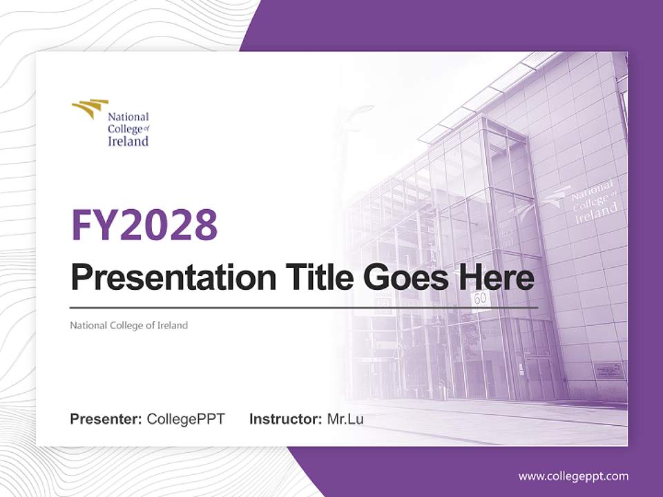 National College of Ireland Academic Presentation/Research Findings Report PPT Template4:3 ratio PPT effect preview image5