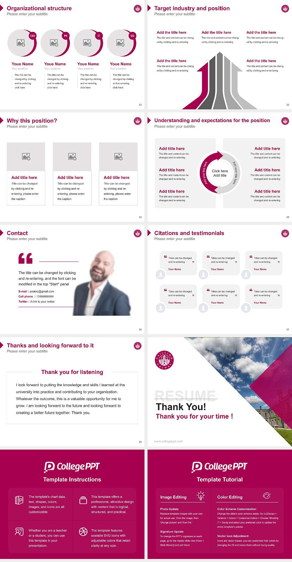 National University of Ireland, Galway Resume PPT Template4:3 ratio PPT effect preview image4