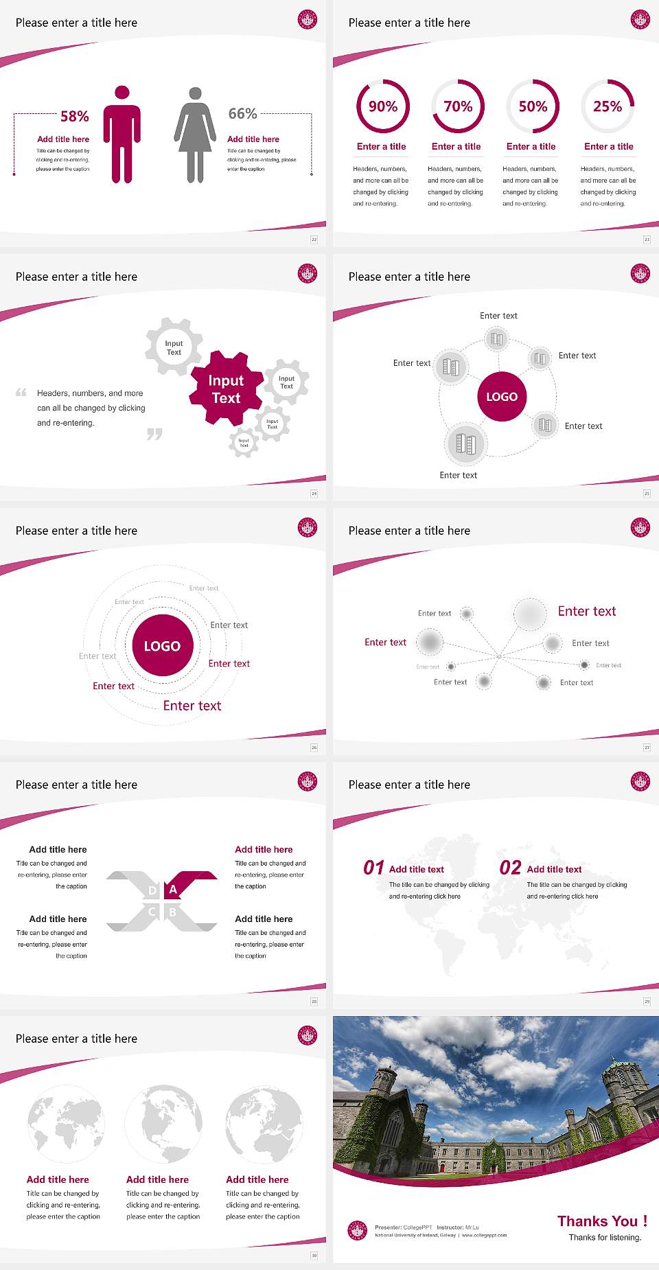 National University of Ireland, Galway Course/Courseware Creation PPT Template4:3 ratio PPT effect preview image4
