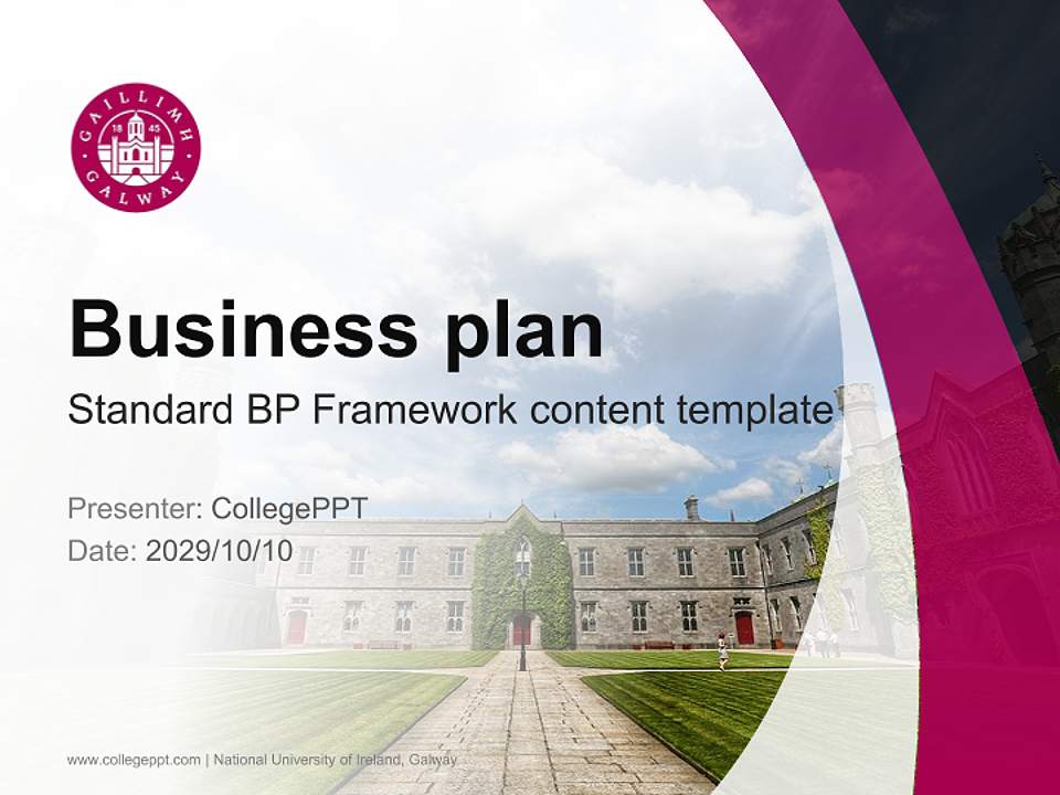 National University of Ireland, Galway Competition/Entrepreneurship Contest PPT Template4:3 ratio PPT effect preview image9