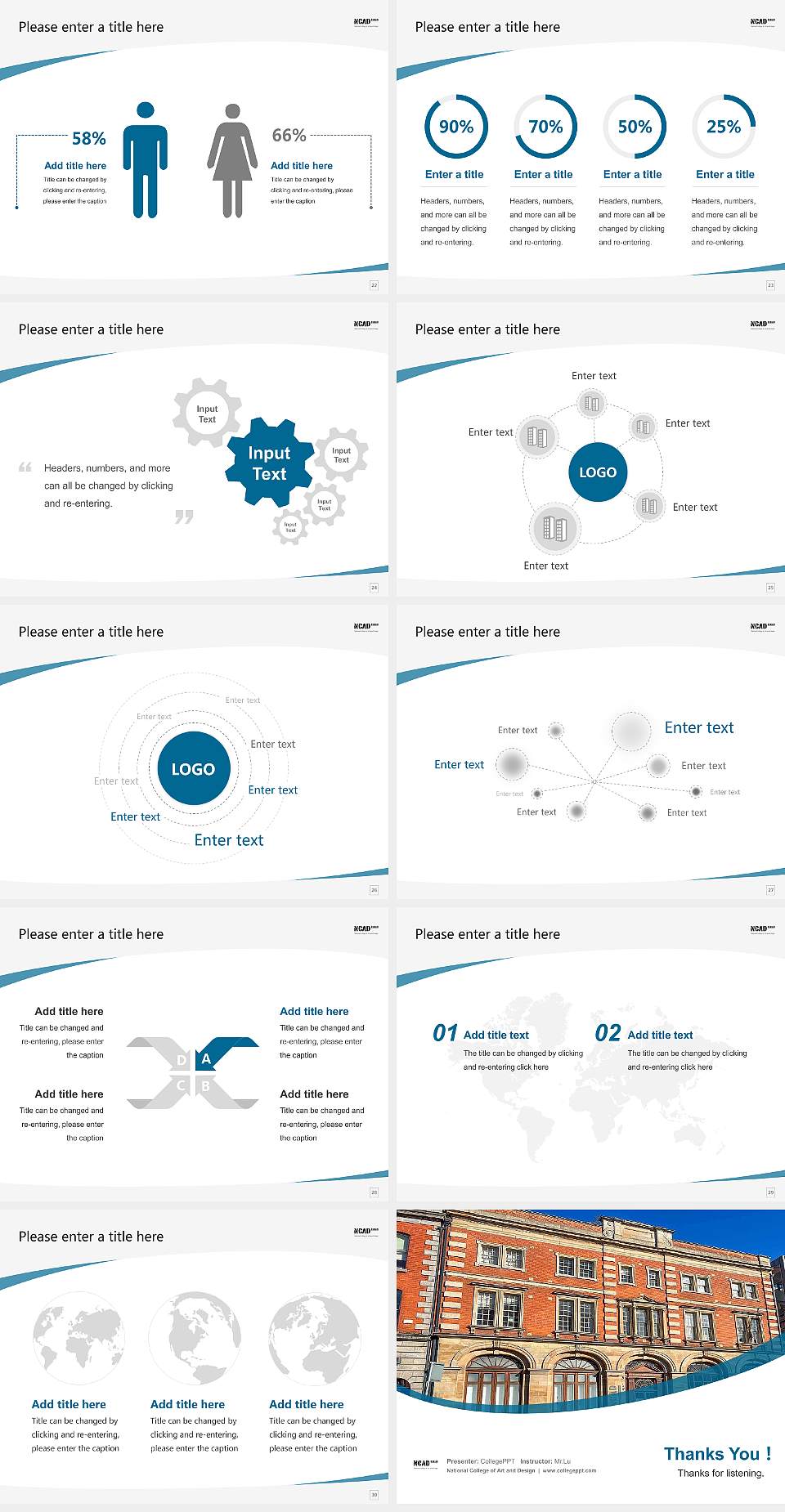 National College of Art and Design Course/Courseware Creation PPT Template4:3 ratio PPT effect preview image4