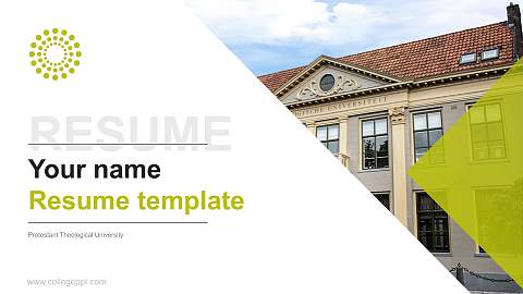 Protestant Theological University Resume PPT Template
