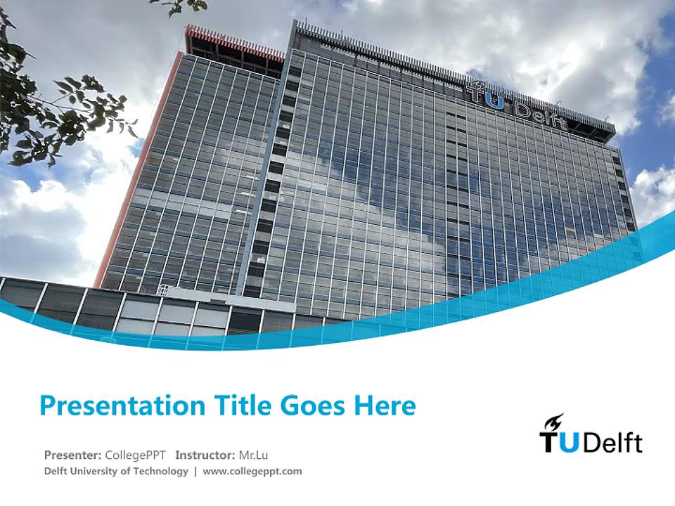 Delft University of Technology Course/Courseware Creation PPT Template4:3 ratio PPT effect preview image5