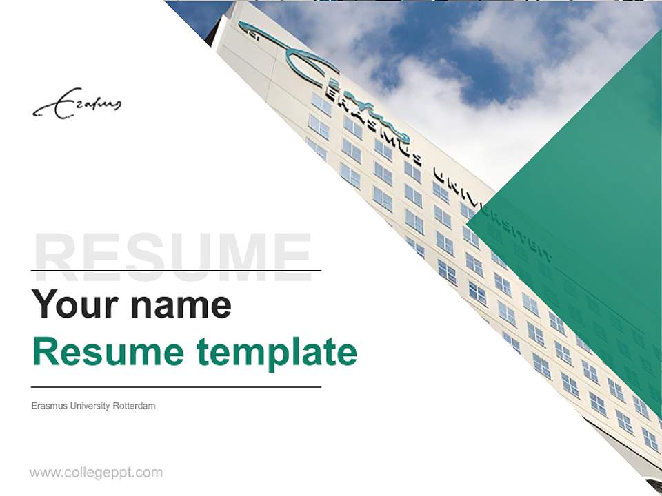 Erasmus University Rotterdam Resume PPT Template4:3 ratio PPT effect preview image5