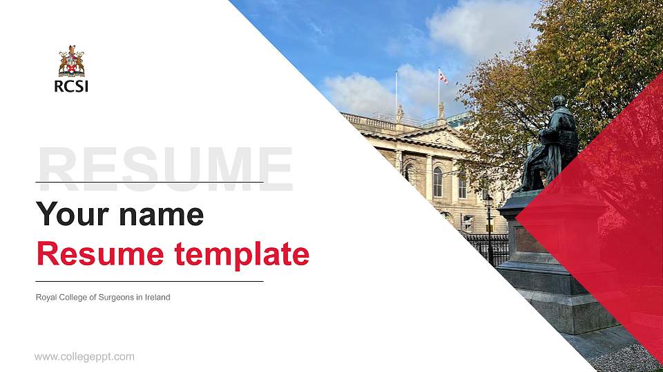Royal College of Surgeons in Ireland Resume PPT Template16:9 ratio PPT effect preview image