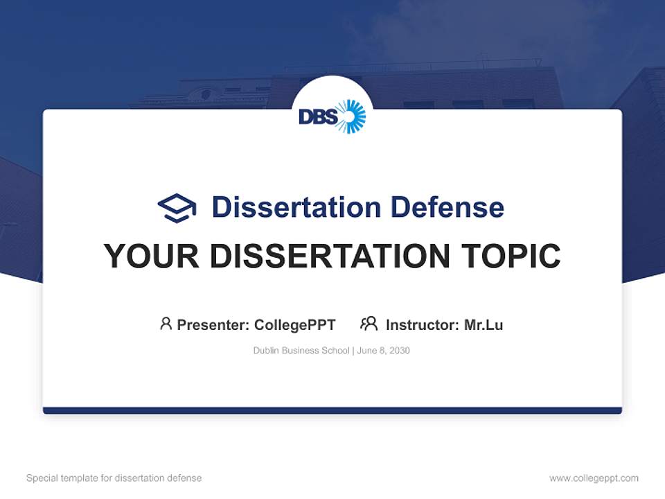 Dublin Business School Graduation Thesis Defense PPT Template4:3 ratio PPT effect preview image7