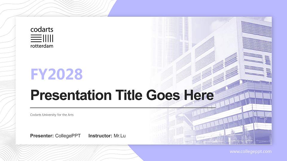 Codarts University for the Arts Academic Presentation/Research Findings Report PPT Template16:9 ratio PPT effect preview image