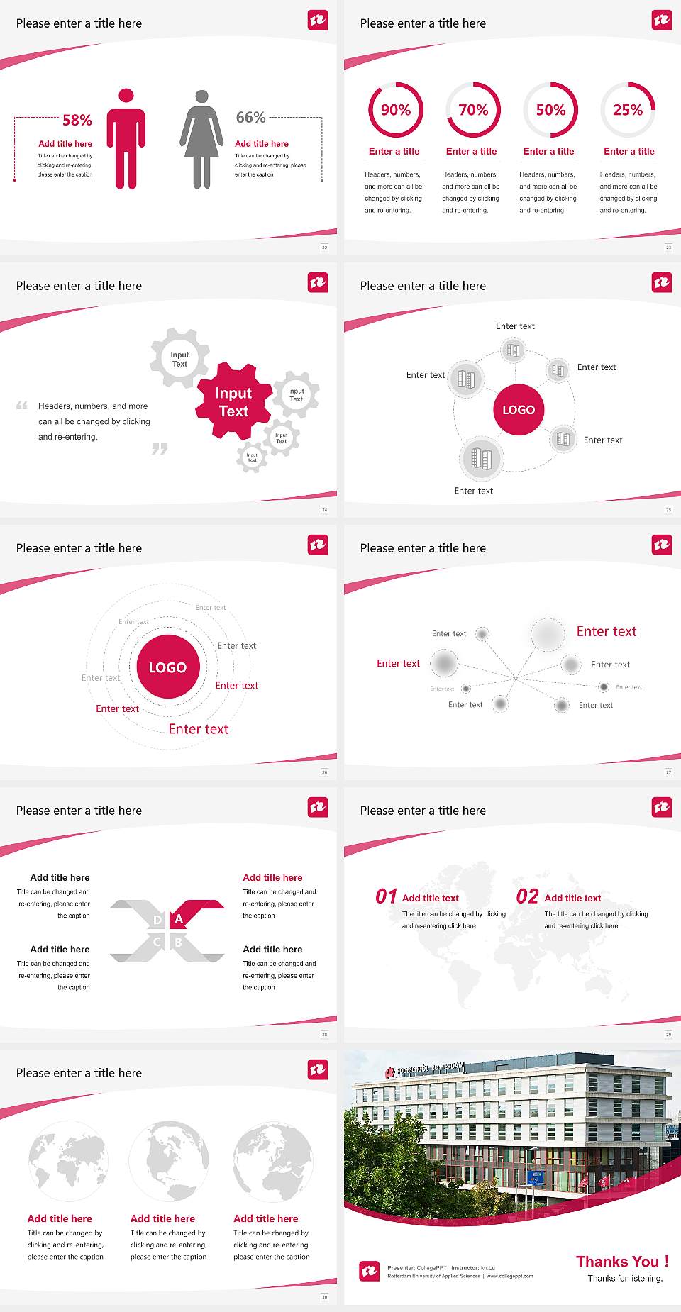 Rotterdam University of Applied Sciences Course/Courseware Creation PPT Template4:3 ratio PPT effect preview image4