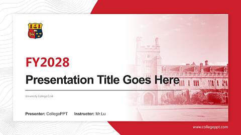 University College Cork Academic Presentation/Research Findings Report PPT Template