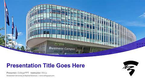 Amsterdam University of Applied Sciences Course/Courseware Creation PPT Template