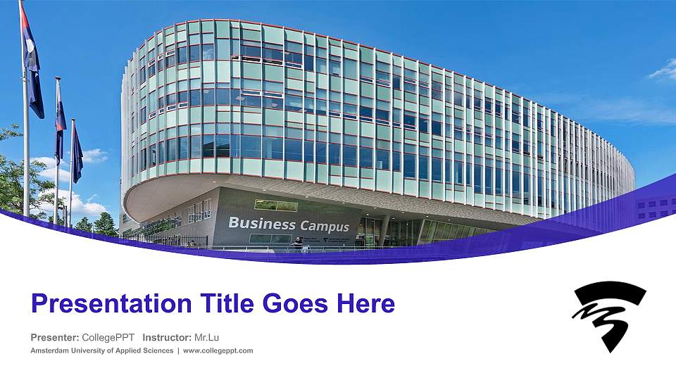 Amsterdam University of Applied Sciences Course/Courseware Creation PPT Template16:9 ratio PPT effect preview image