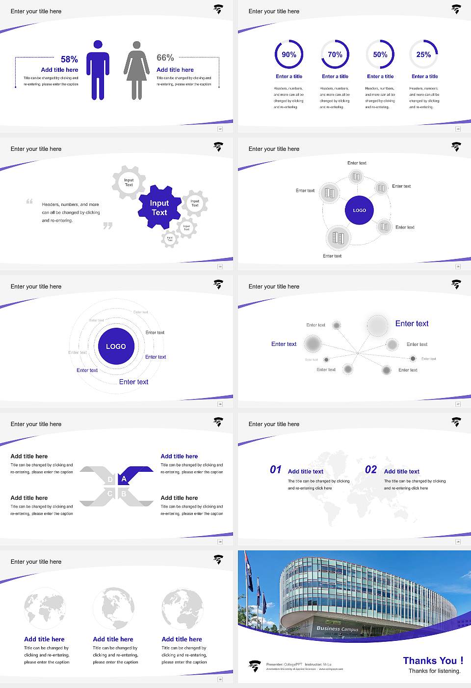 Amsterdam University of Applied Sciences Course/Courseware Creation PPT Template16:9 ratio PPT effect preview image4
