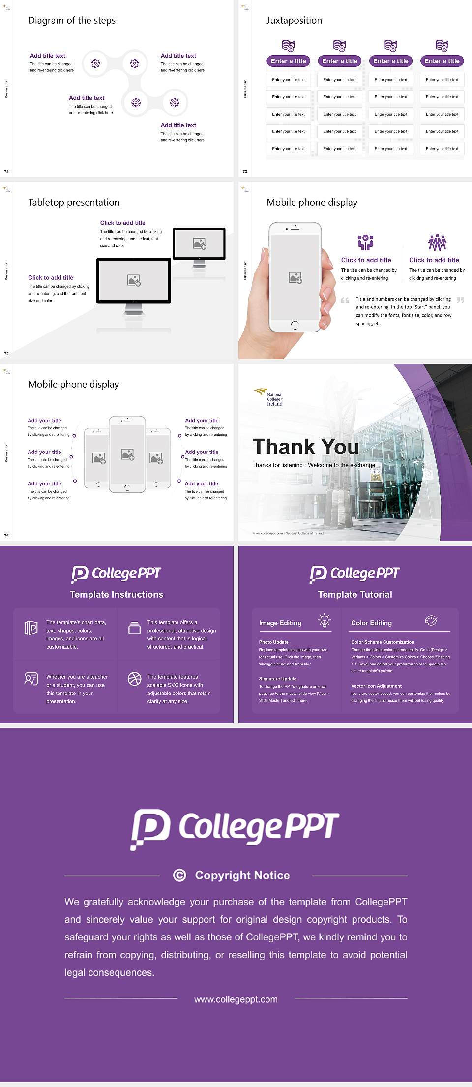 National College of Ireland Competition/Entrepreneurship Contest PPT Template4:3 ratio PPT effect preview image9
