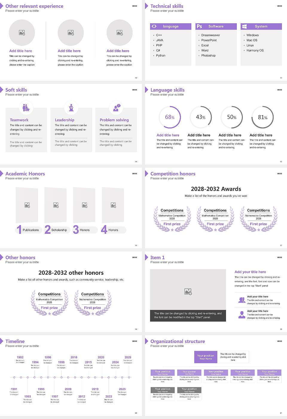 Yoobee College of Creative Innovation Resume PPT Template16:9 ratio PPT effect preview image3
