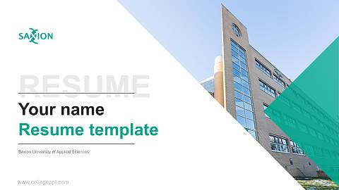 Saxion University of Applied Sciences Resume PPT Template