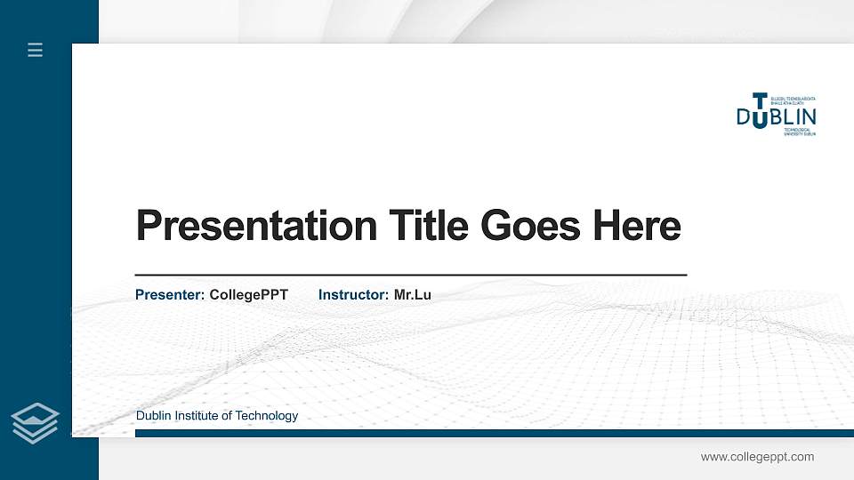 Dublin Institute of Technology Thesis Proposal/Graduation Defense PPT Template16:9 ratio PPT effect preview image