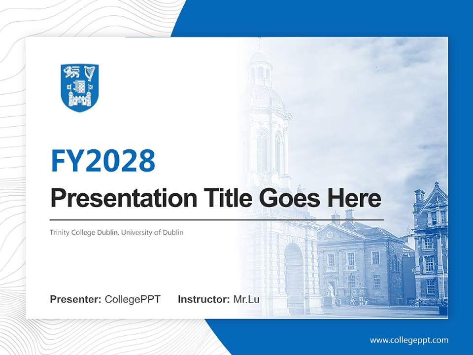 Trinity College Dublin, University of Dublin Academic Presentation/Research Findings Report PPT Template4:3 ratio PPT effect preview image5