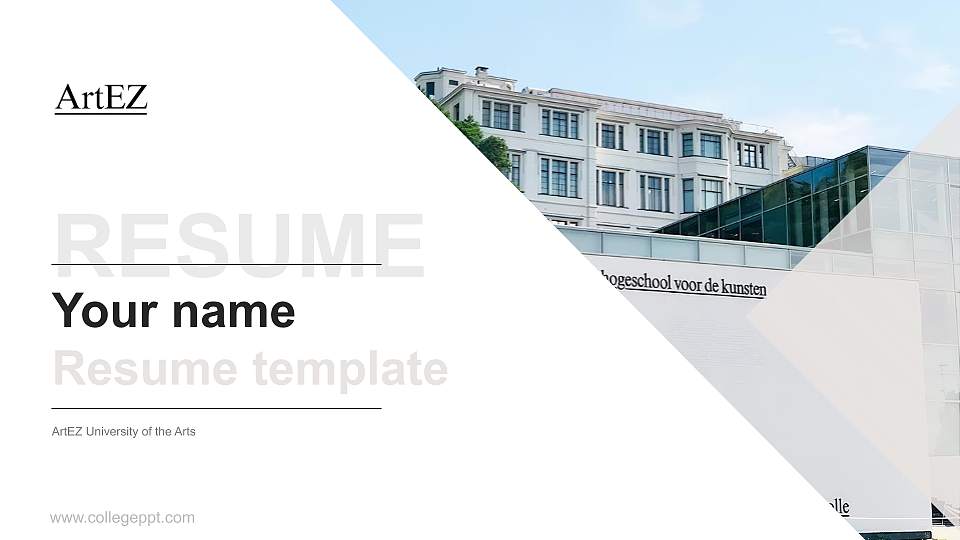 ArtEZ University of the Arts Resume PPT Template16:9 ratio PPT effect preview image