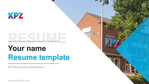 KPZ Catholic University of Applied Sciences Resume PPT Template