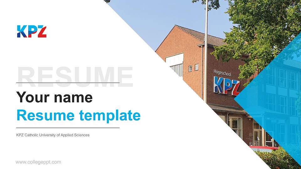 KPZ Catholic University of Applied Sciences Resume PPT Template16:9 ratio PPT effect preview image