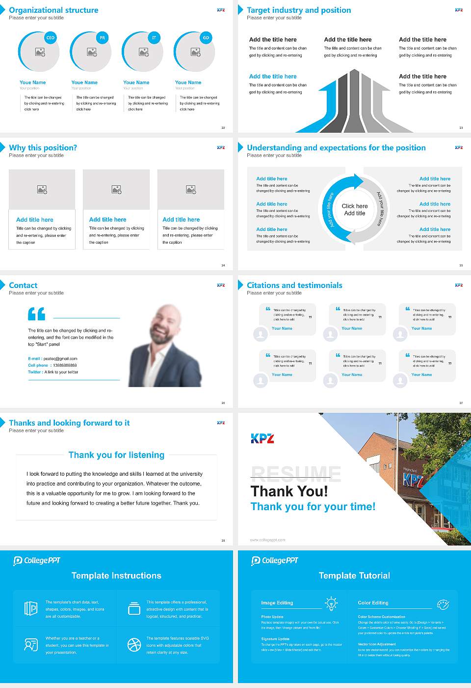 KPZ Catholic University of Applied Sciences Resume PPT Template16:9 ratio PPT effect preview image4