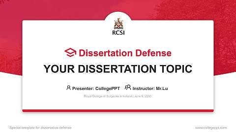 Royal College of Surgeons in Ireland Graduation Thesis Defense PPT Template