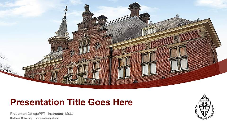 Radboud University Course/Courseware Creation PPT Template16:9 ratio PPT effect preview image