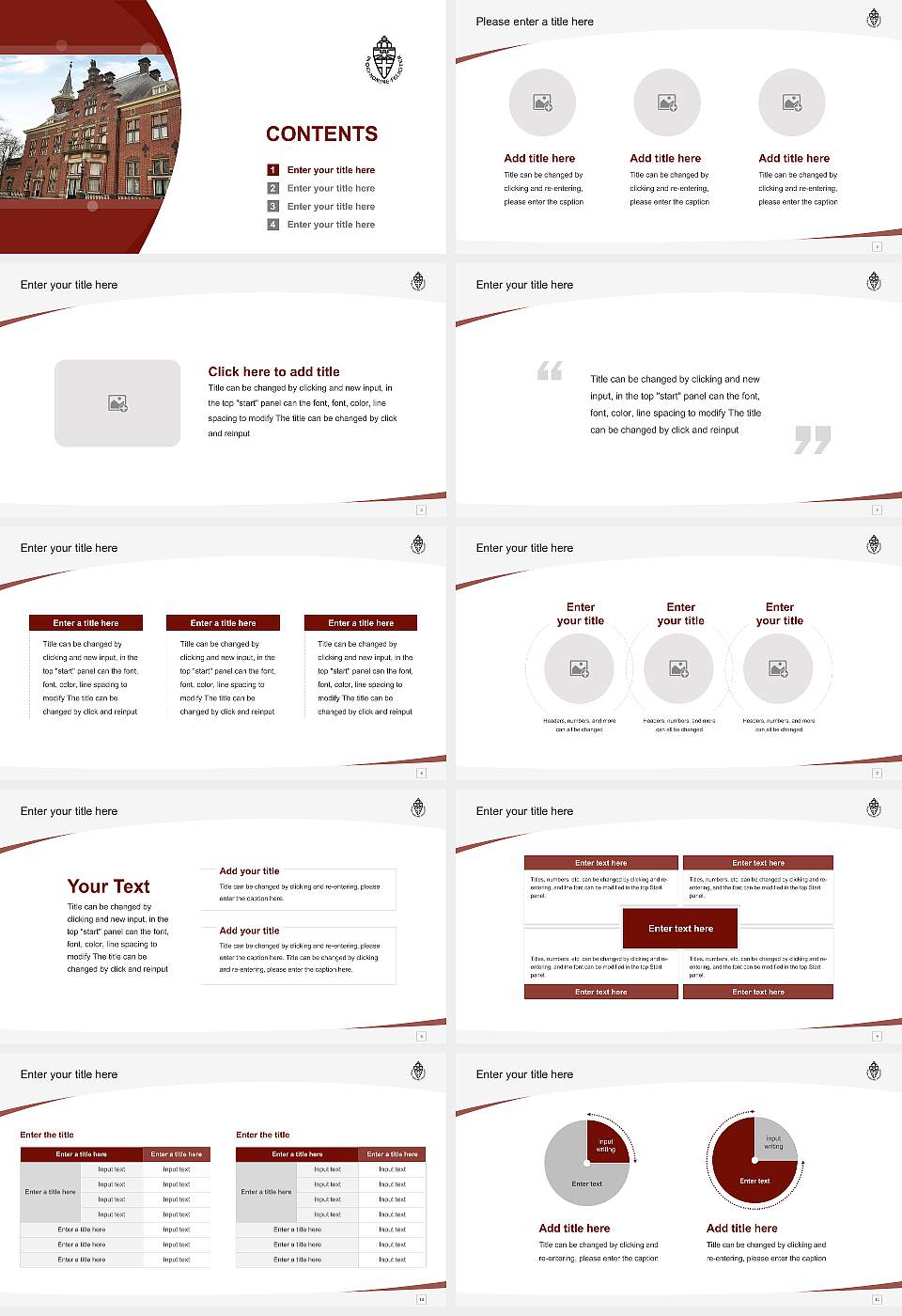 Radboud University Course/Courseware Creation PPT Template16:9 ratio PPT effect preview image2