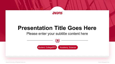 Avans University of Applied Sciences National Scholarship Defense PPT Template