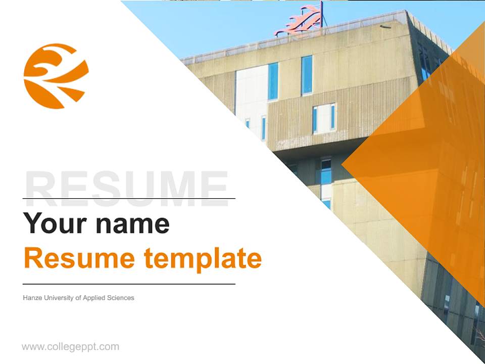 Hanze University of Applied Sciences Resume PPT Template4:3 ratio PPT effect preview image5