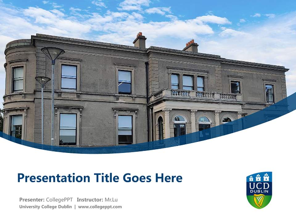 University College Dublin Course/Courseware Creation PPT Template4:3 ratio PPT effect preview image5