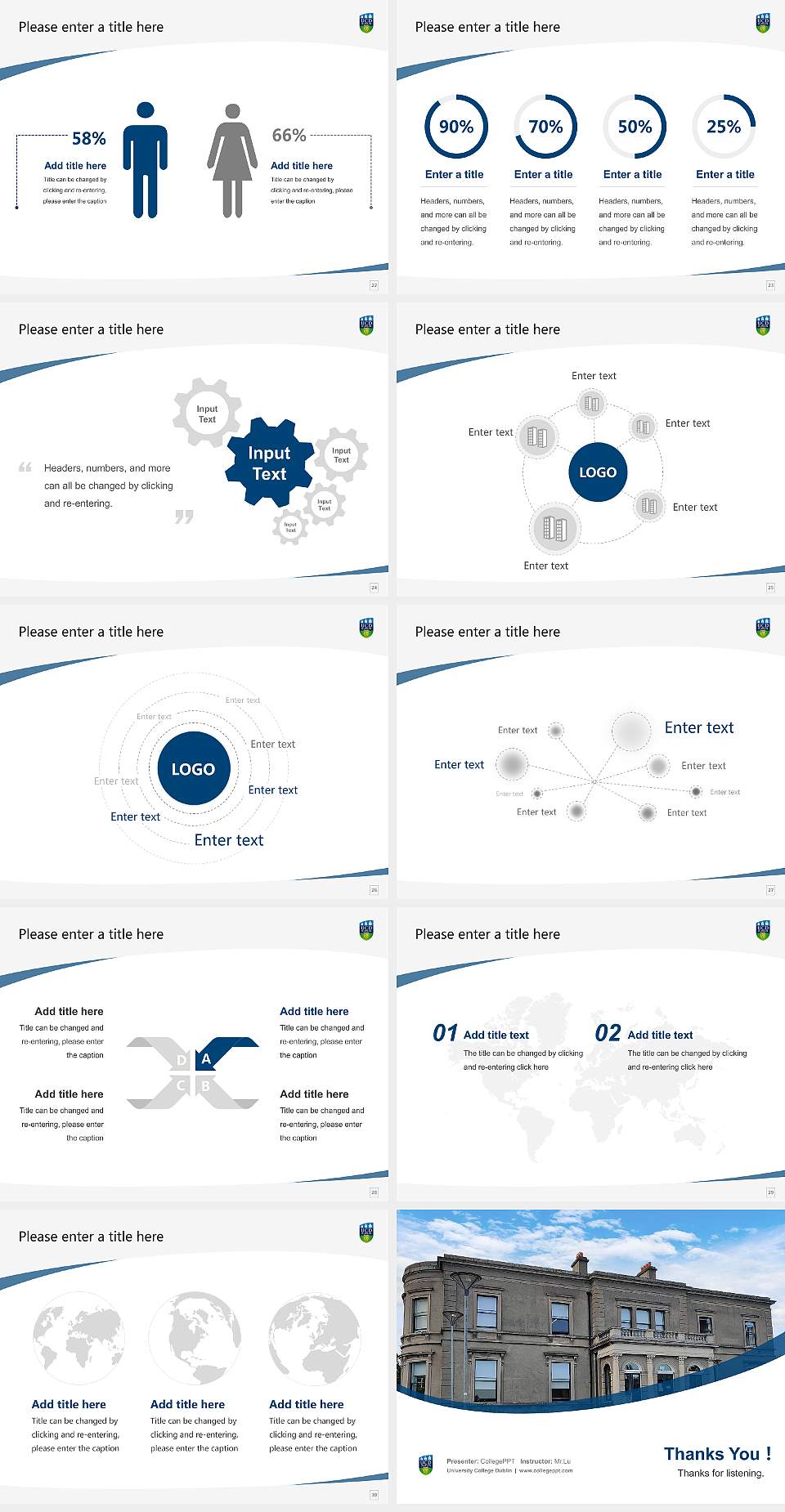 University College Dublin Course/Courseware Creation PPT Template4:3 ratio PPT effect preview image4