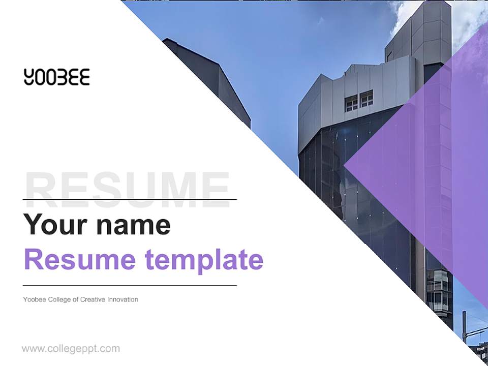 Yoobee College of Creative Innovation Resume PPT Template4:3 ratio PPT effect preview image5