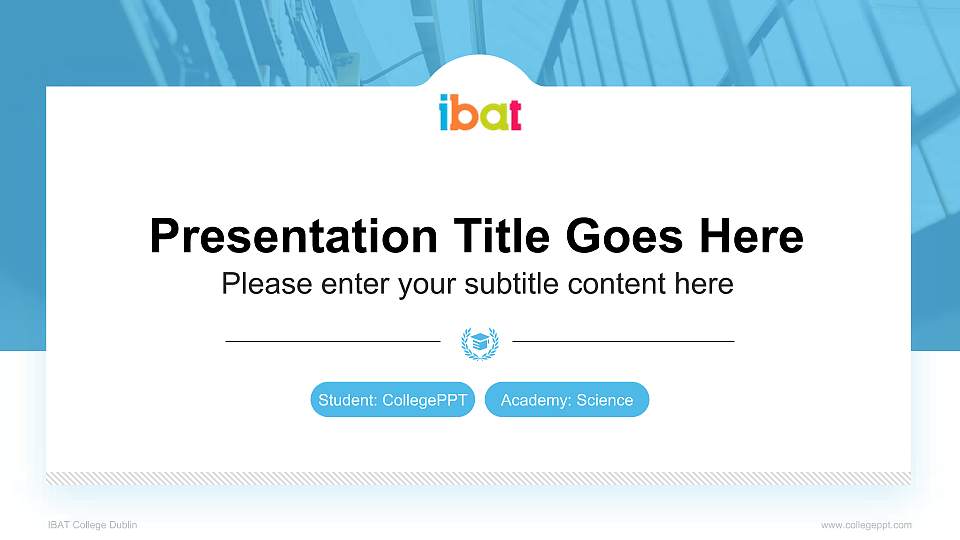 IBAT College Dublin National Scholarship Defense PPT Template16:9 ratio PPT effect preview image