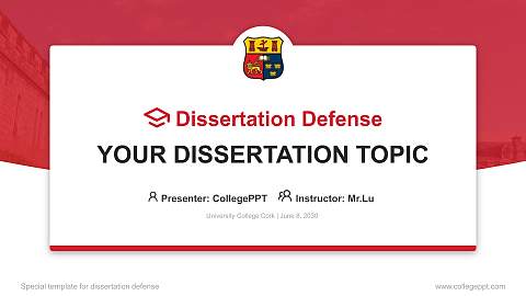 University College Cork Graduation Thesis Defense PPT Template