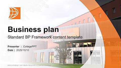 Breda University of Applied Sciences Competition/Entrepreneurship Contest PPT Template