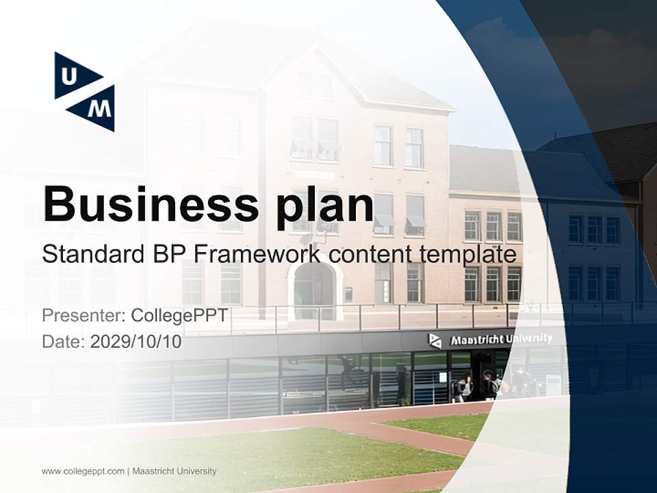 Maastricht University Competition/Entrepreneurship Contest PPT Template4:3 ratio PPT effect preview image9