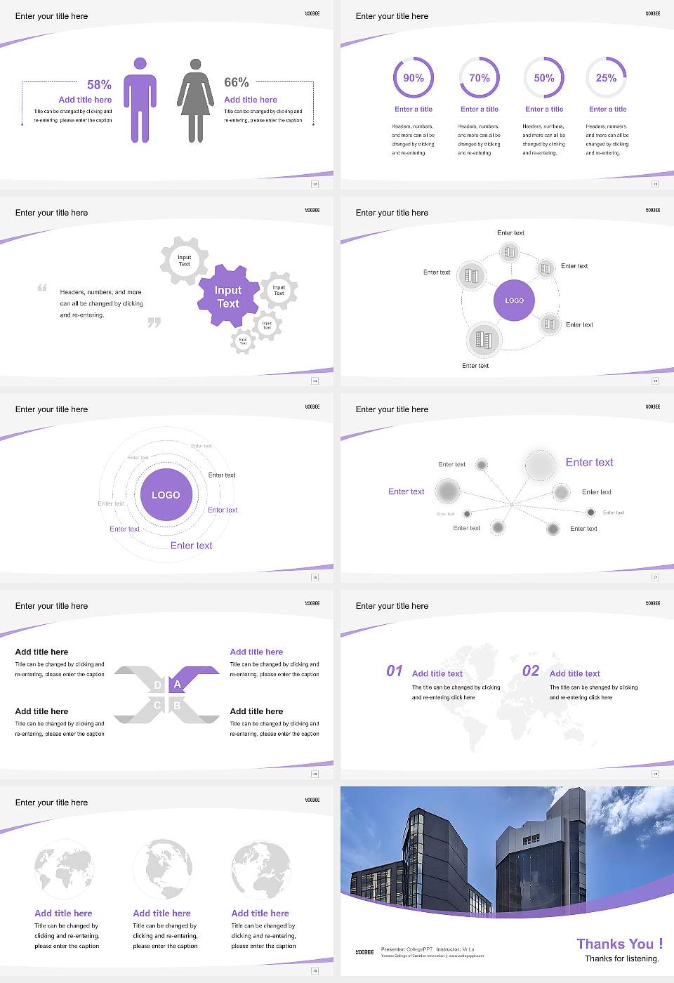 Yoobee College of Creative Innovation Course/Courseware Creation PPT Template16:9 ratio PPT effect preview image4