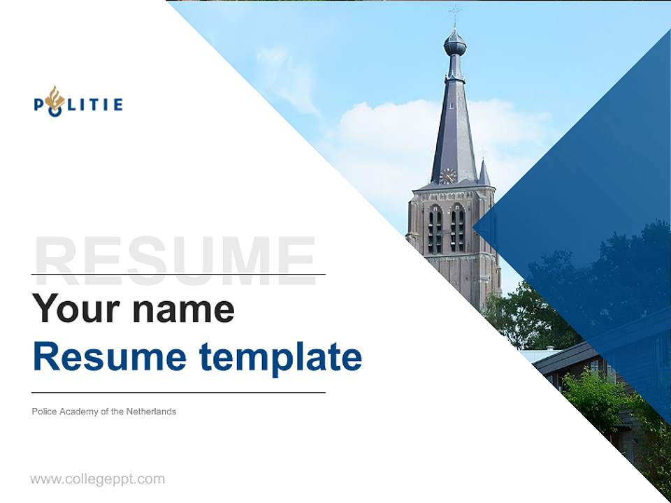 Police Academy of the Netherlands Resume PPT Template4:3 ratio PPT effect preview image5