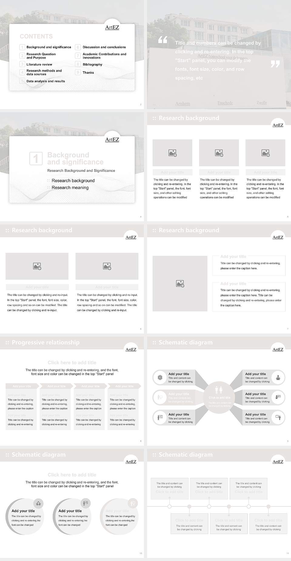 ArtEZ University of the Arts Graduation Thesis Defense PPT Template4:3 ratio PPT effect preview image2