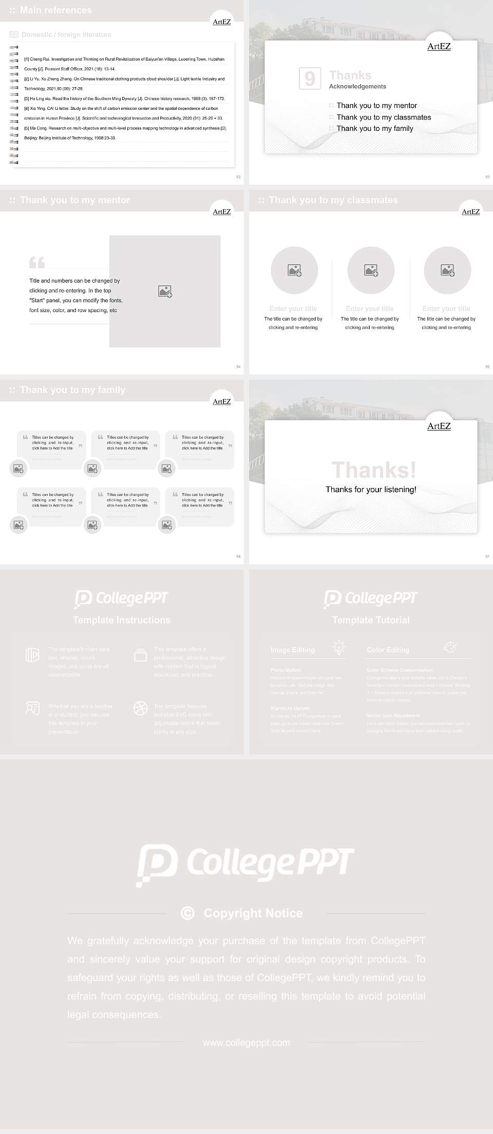 ArtEZ University of the Arts Graduation Thesis Defense PPT Template4:3 ratio PPT effect preview image7